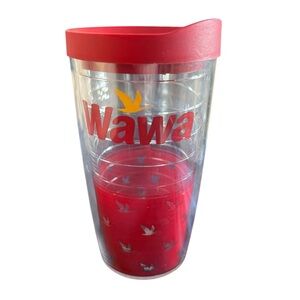 Wawa Tervis Tumbler Insulated Drink Cup 16 oz. Hot And Cold Red Clear